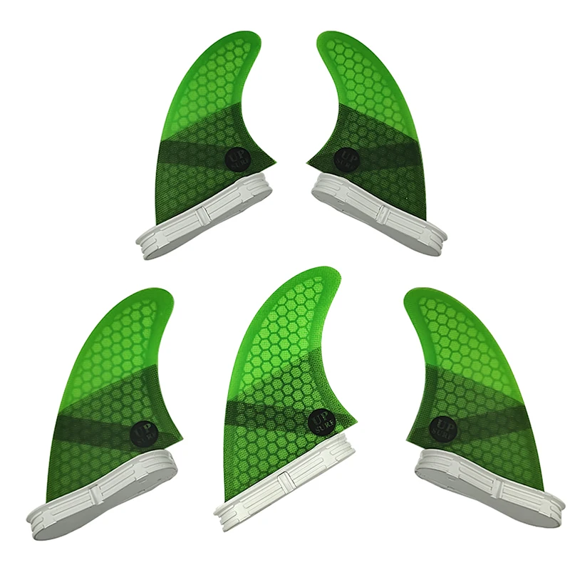 Surfboard Fin 5pcs/set Surf Fin UK2.1 Tri-quad Fin Set Surf Board Honeycomb Surf Fins Double Tabs 2 UK2.1 Surfing Accessories