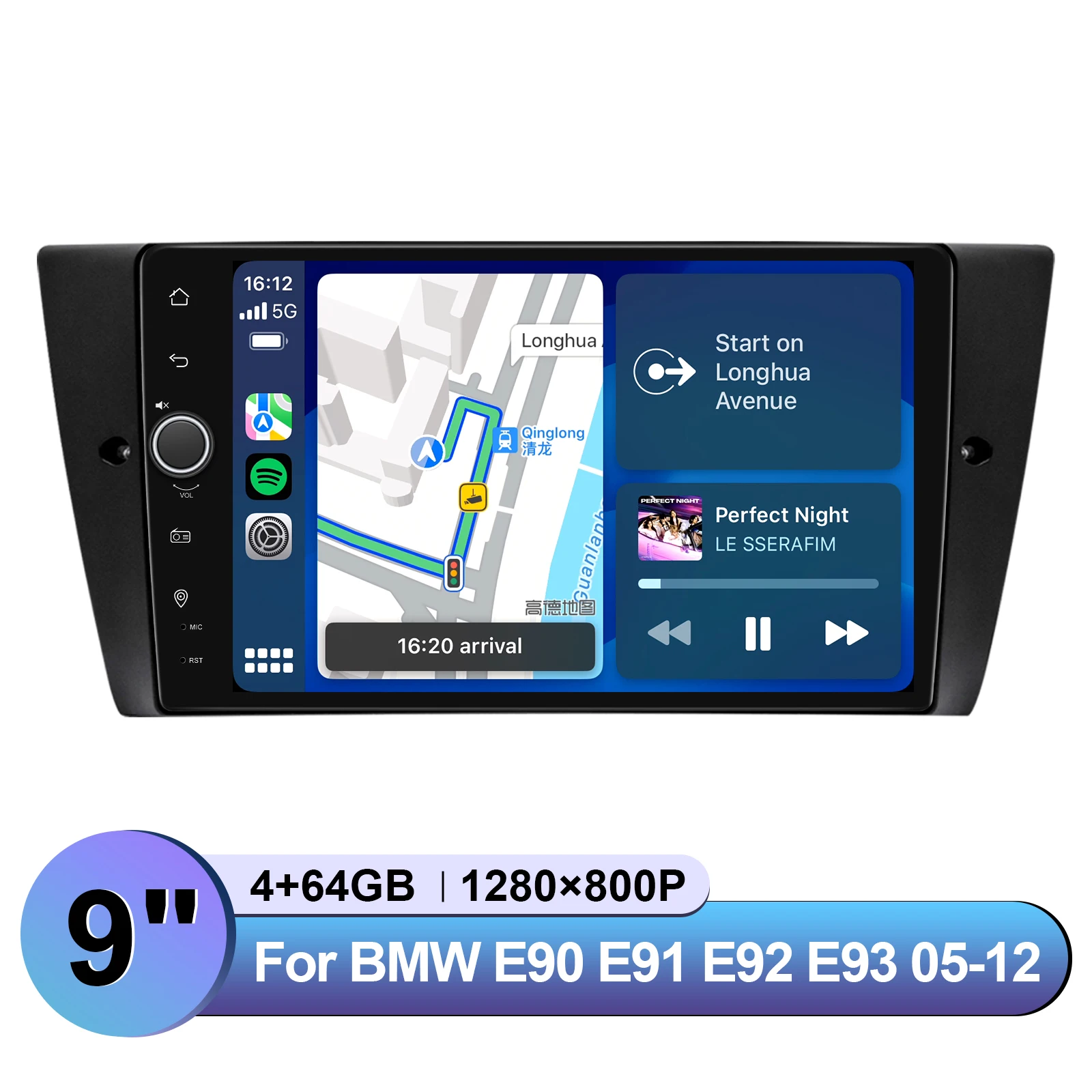 Joying 9 Inch Plug And Play Android 13 Car Radio Stereo Bluetooth Music Player For BMW E90 E91 E92 E93 2005-2012 With Carplay