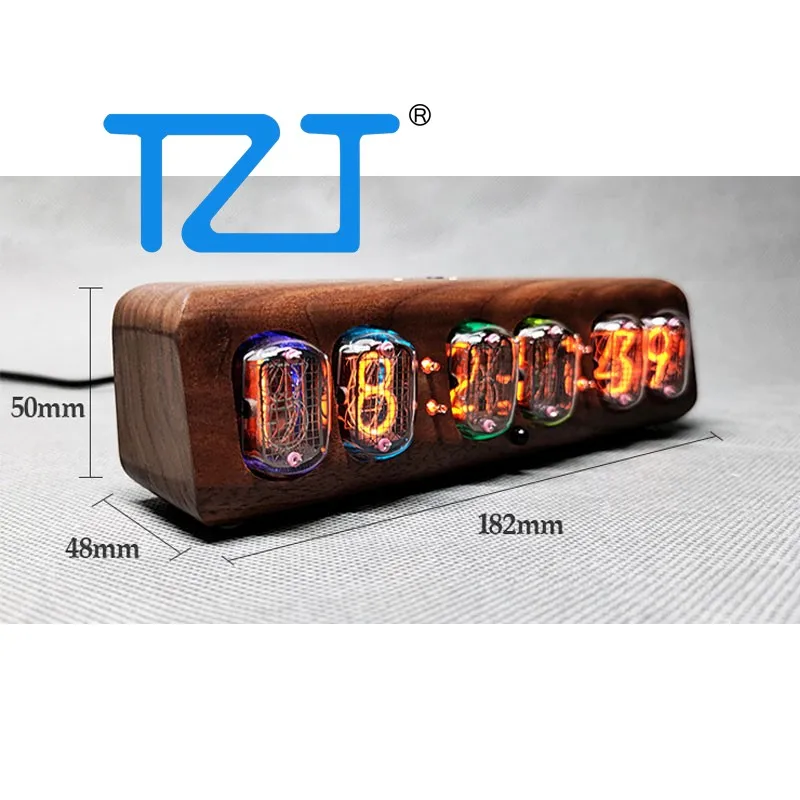 Imagem -04 - Tzt Soviética In12 Brilho Tubo Relógio Bluetooth Nixie Tubo Relógio Despertador Eletrônico com Madeira Sólida Shell Rosewood Noz