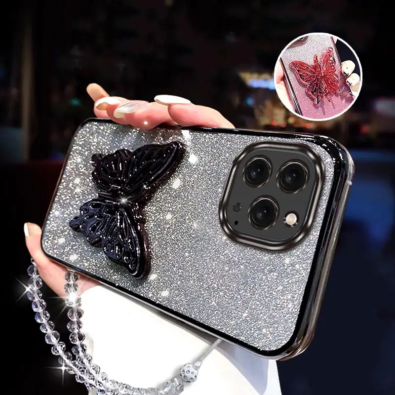 16ProMax Chapeamento suporte cordão Capa de telefone para iPhone 17 17ProMax 17Pro 11 7 8 7Plus 8Plus 17 SE2 SE3 Capa