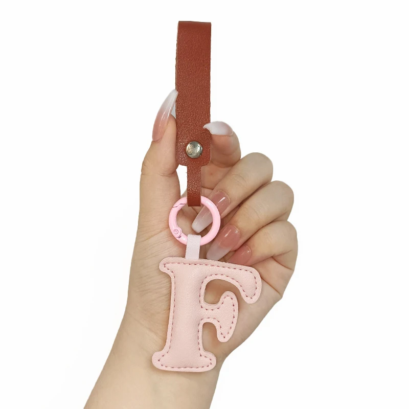 26 English Letters Pu Leather Keychain For Car Backpack Pendant Fashion Key Chains Bag Charm Ornament Girl Gift image 5