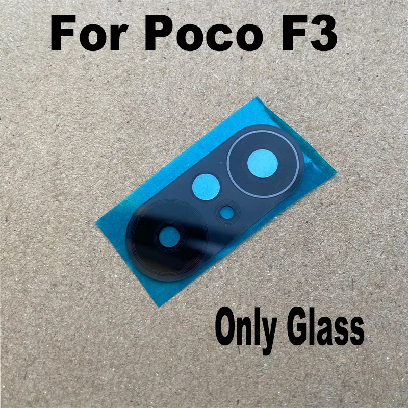 For Xiaomi Poco F3 Back Rear Camera Glass Lens With Cover Frame With Adhensive