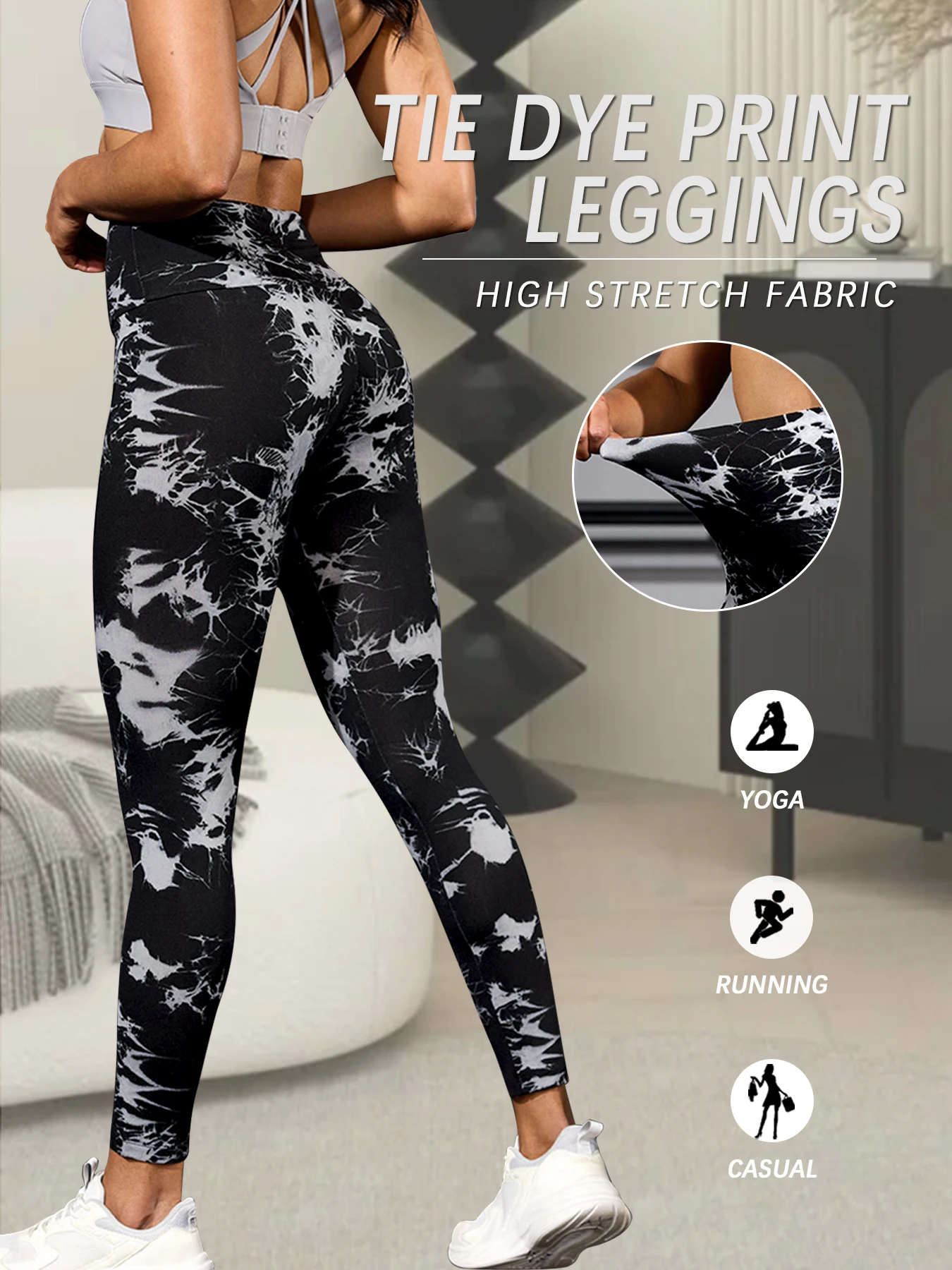 

Super Soft High Waisted Tie Dye Leggings for Women Yoga Running Gym No See Through Workout Athletic Tights Push Up Gym Fitness