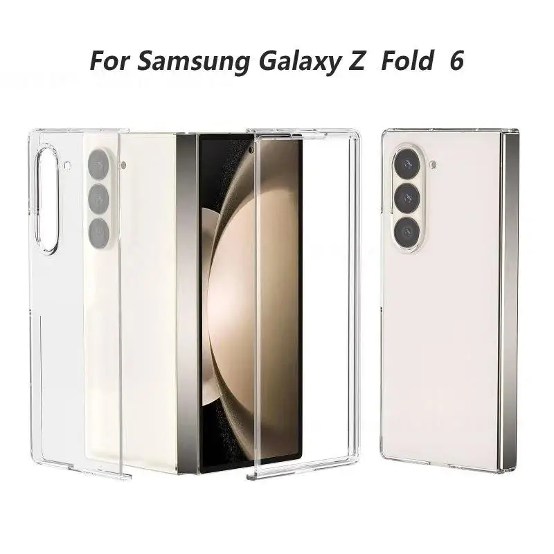 For Samsung Galaxy Z Fold 6 5 4 3 Transparent Case Front Back Protective Cover Hyun PC Clear Bumper Z Fold6 Fold5 Fold4 Fundas