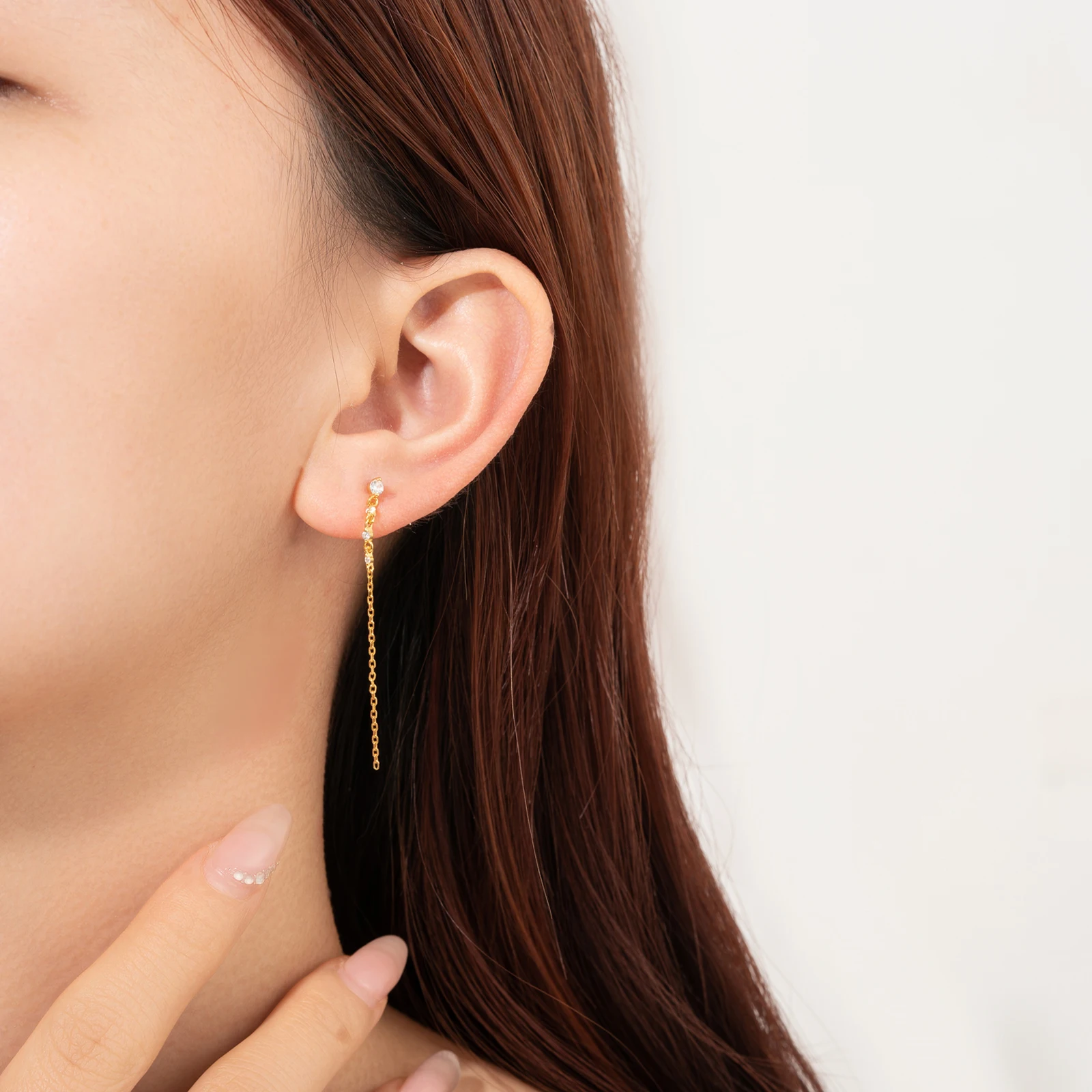ANDYWEN 925 Sterling Silver Rainbow Pendiente largo Fucsia Plata Drop Earring Piercing Pendiente Biżuteria ślubna dla kobiet Prezent — zdjęcie 6