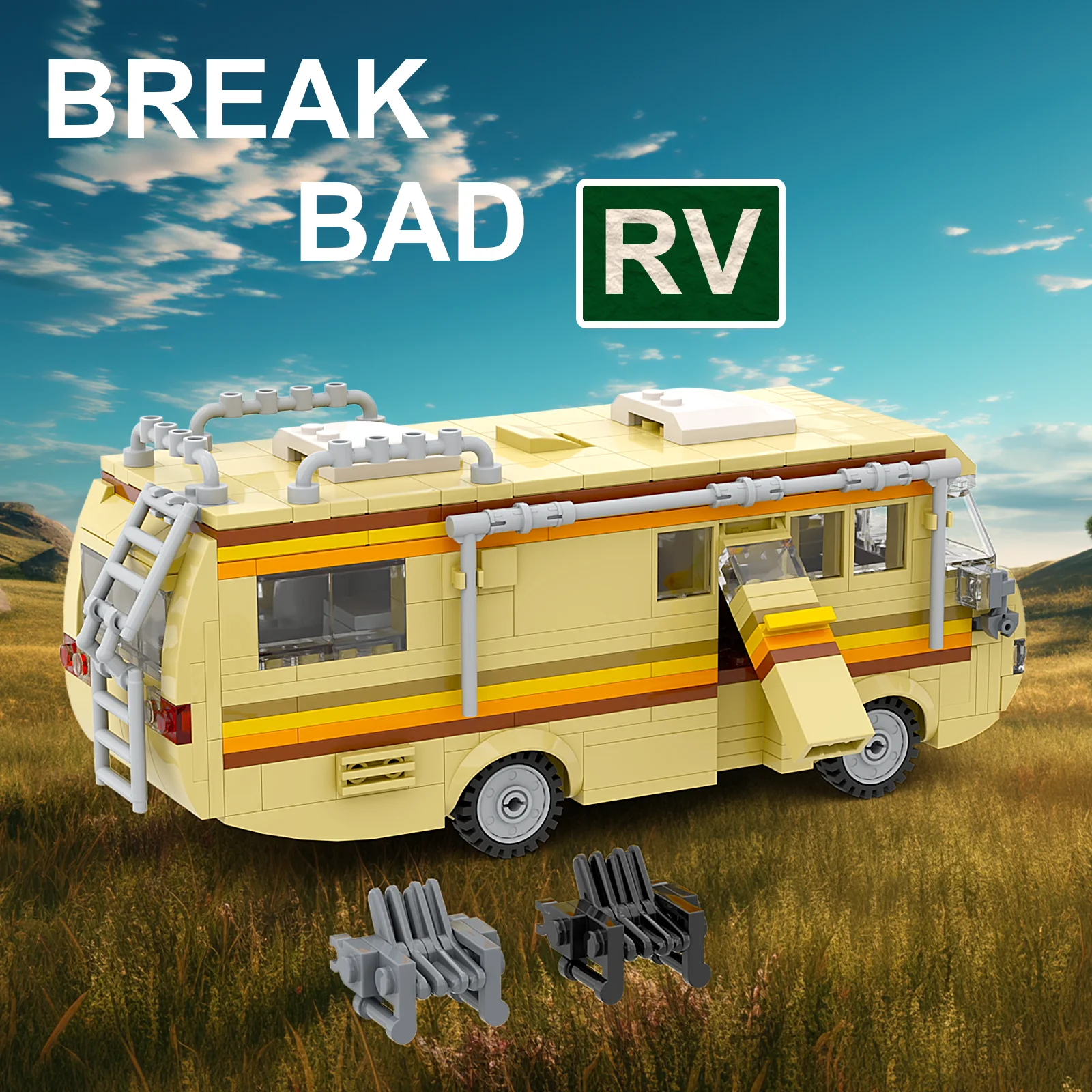 360PCS Break Bad RV Bausatz, kreative Van House Camper Spielzeug Bausteine, DIY Bauset Spielzeug für Kinder Erwachsene