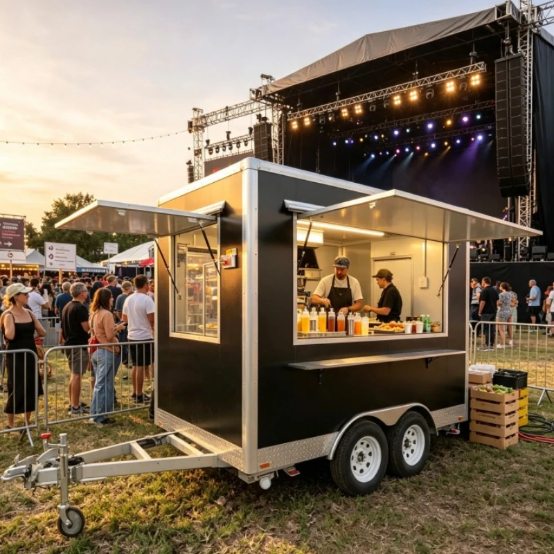 Food Trailer Fully Equipment with Salad Bar Concession Trailers for Sale Hot Dog Carts for Commercial Use Mobile Fast Food Cart