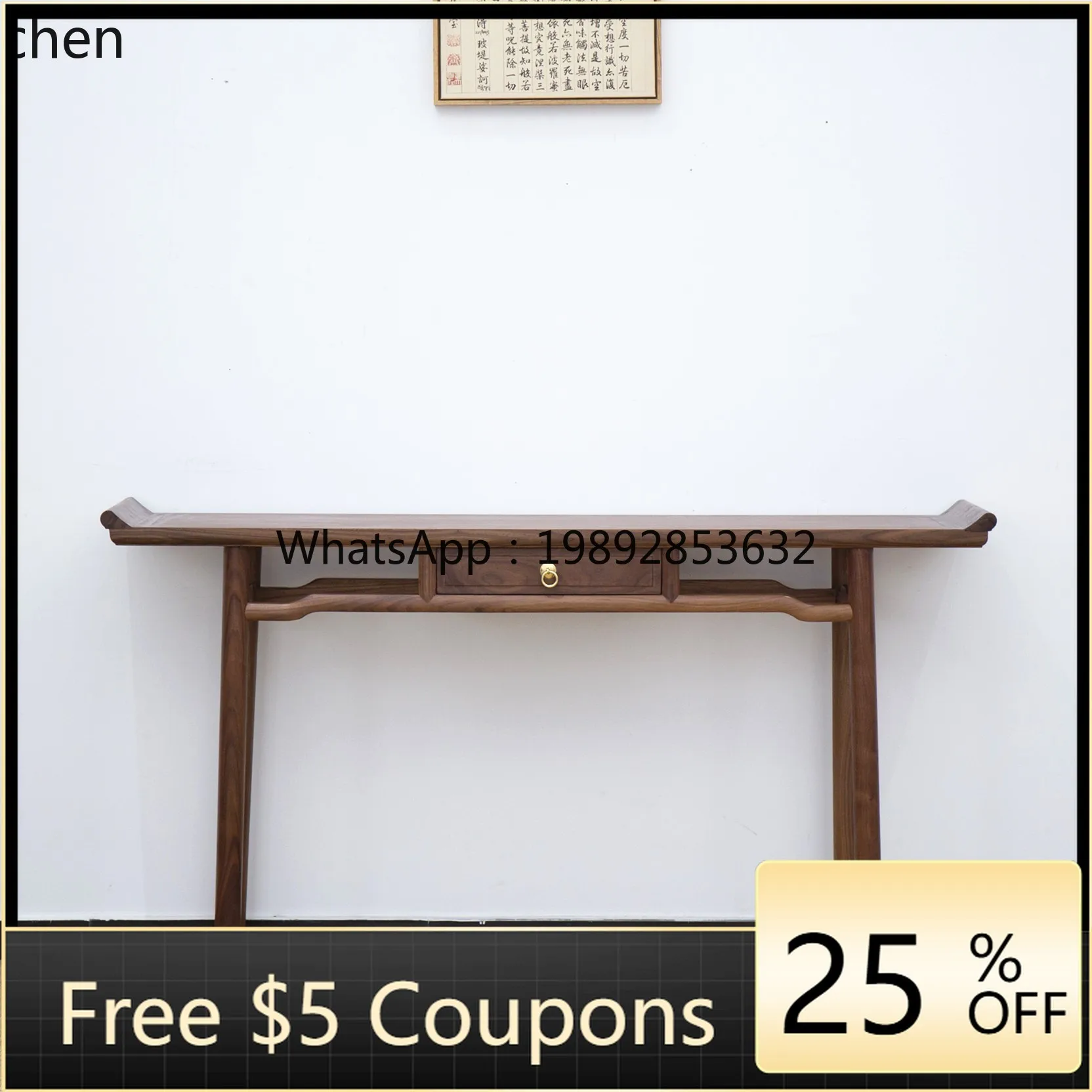 

black walnut middle hall table entrance table strip few solid wood furniture