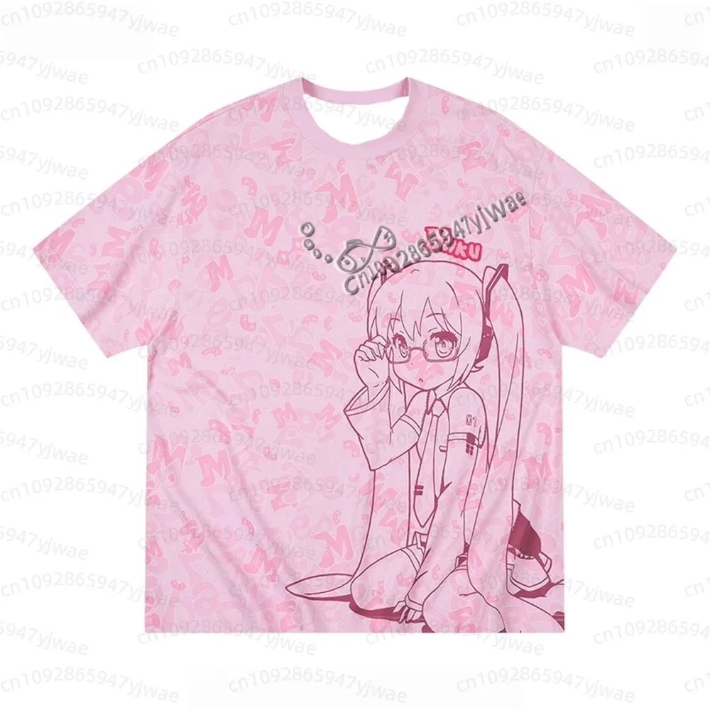 26 Summer Women Men Y2k Cartoon Girl Cosplay T-Shirt Ladies Oversize 3d Printed Short-Sleeved O-Neck Sports Motorcycle T Shirt