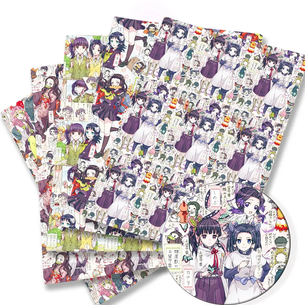 Demon Slayer fabric Cartoon Hot DIY 140x50CM Polyester cotton Fabrichandmade sewing patchwork printed fabric fabric