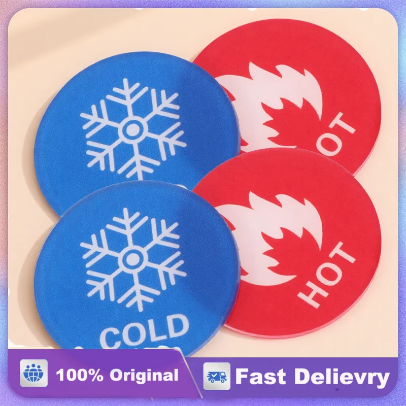 

Hot Cold Water Labels Self-Adhesive Acrylic Stickers Temperature Signs For Faucets Showers Drinking Machines Clear