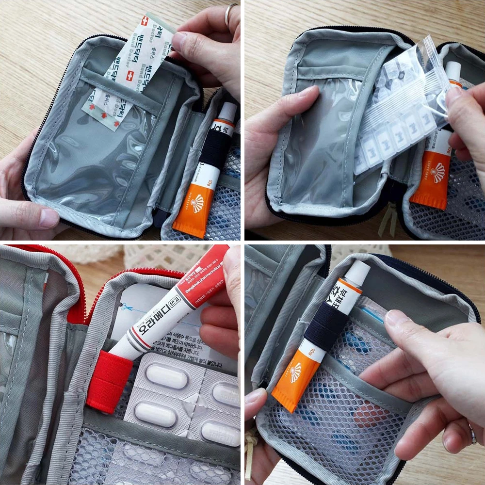 Kit de primeiros socorros médica portátil viagem acampamento ao ar livre útil mini saco de armazenamento de medicina de acampamento de emergência saco de sobrevivência caso pílula