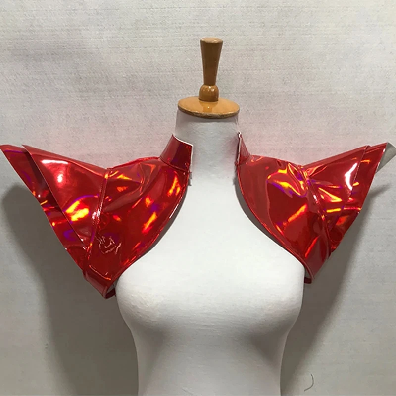 

Nightclub Bar Performance Accessories Red Flying Shoulder Gogo Dancer Carnival Clothing Women Festival Party Show Outfit AMY972