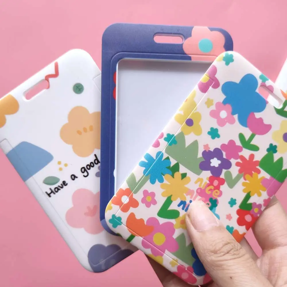 甘い花オフィス学校銀行クレジットカードストラップキーホルダー名札バスカードケースカードホルダーワークカードバッグバッジホルダー