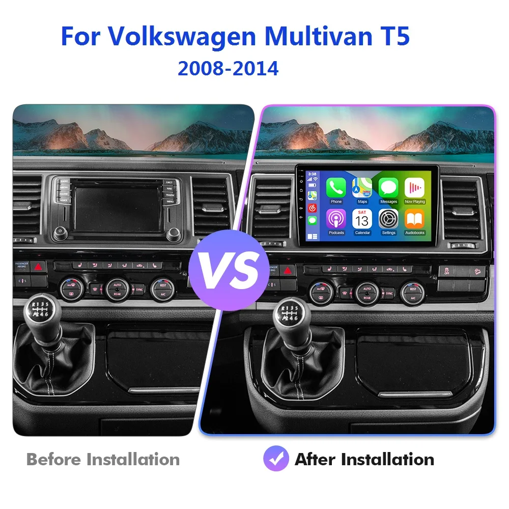 Isudar T78P Android13 Auto Radio Player For Volkswagen VW Touareg Multivan T5 2008 - 2014 Stereo with frame 2K screen carplay 4G