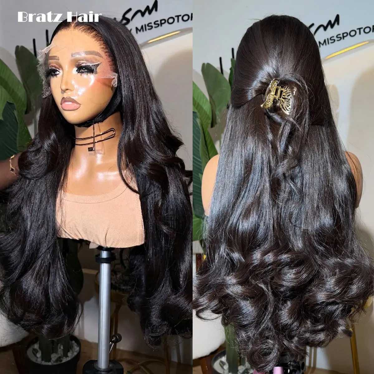 Human Hair Virgin Hair Glueless Wig 13x6 13x4 HD Lace Front Loose Body Wave Wig for Woman Ready to Wear Loose Bouncy Curly Wigs