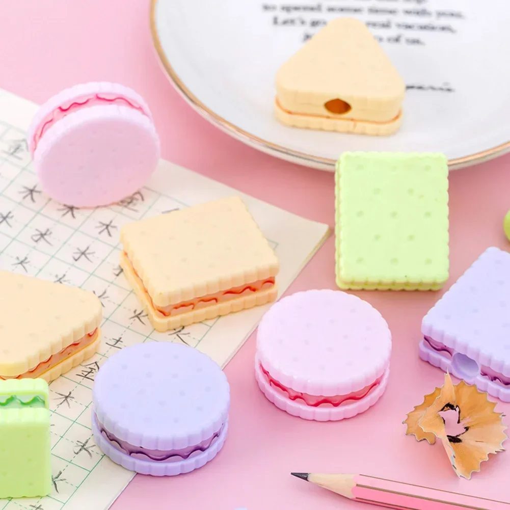 4Pcs Cute Kawaii Cookie Pencil Sharpener Biscuit School Office Supplies Creative Stationery Ellen Brook Lovely Dessert Shape