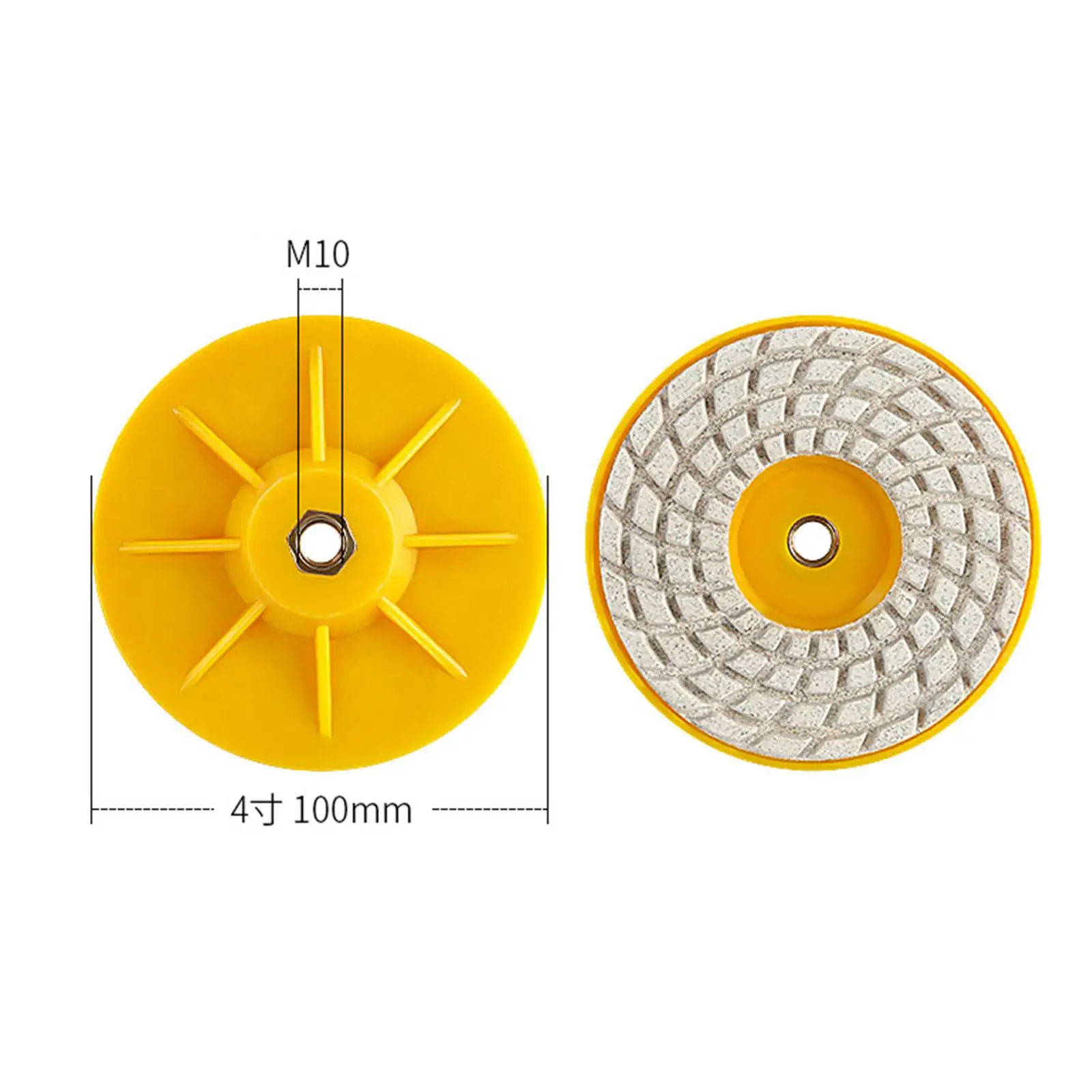 Diamante Resina Seco Polimento Pad, Multipurpose Nylon Shell, 100mm, 4"