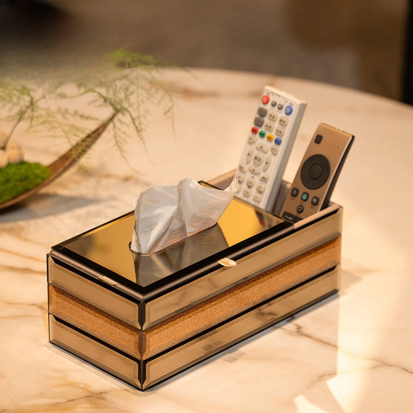 High-end light tissue box, home living room coffee table, napkin drawer box, modern high-end tissue storage box