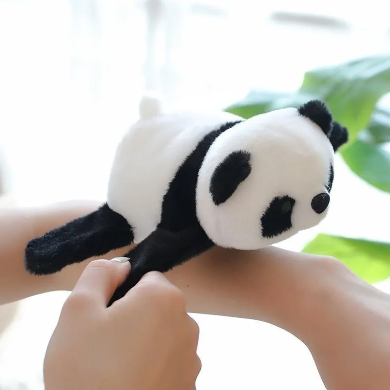 1 szt. Kawaii Zwierzęca Opaska na Nadgarstek z Zatrzaskiem Panda Pluszowy Pierścień na Rękę Opaska dla Dzieci Zabawki Urodzinowy Elegancki Prezent