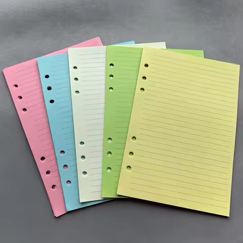 A5 A6 50 Sheets Loose-leaf Colorful Refill Inner Page Line Blank Grid Inner Page Inside Paper Stationery