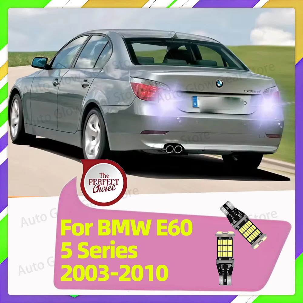 

2 шт. для BMW E60 5 серии 2003 2004 2005 2006 2007 2008 2009 2010 T15 W16W светодиодная резервная лампа заднего хода 6000K Canbus без ошибок