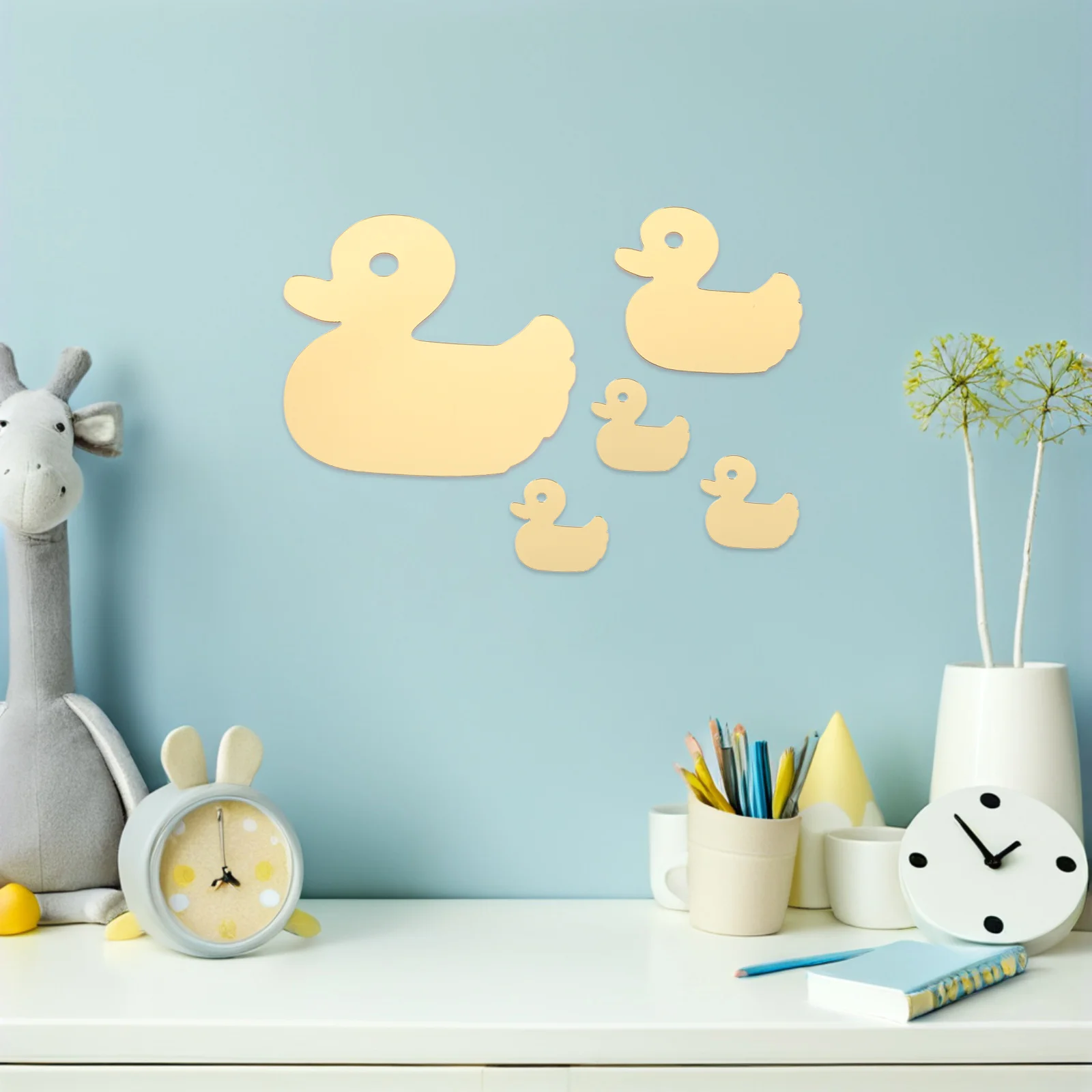 

7Pcs Stylish Wall Stickers 3D Acrylic Mirror Decals Removable Home Decor for Bathroom Living Room Walls