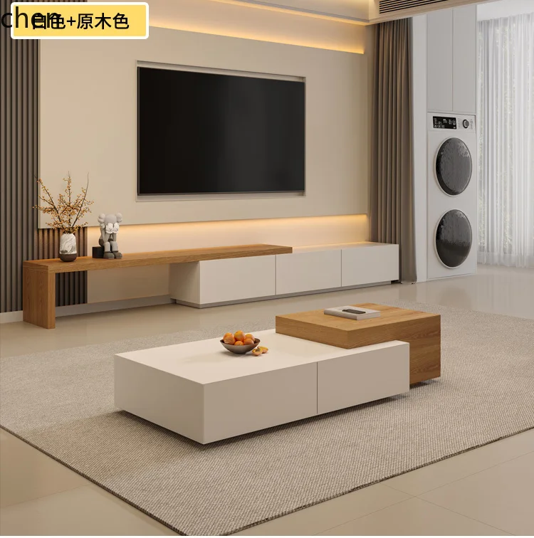 YFY TV Cabinet Modern Simple Small Apartment Living Room TV Cabinet Coffee Table Combination Floor Cabinet