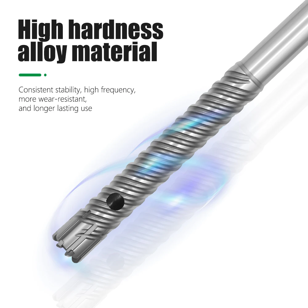 LAVIE 1pc SDS-Plus Reinforced Concrete Drill Bit Multiple Specifications And Sizes–High-Hardness Drill Bit-Duty Rebar Penetrat