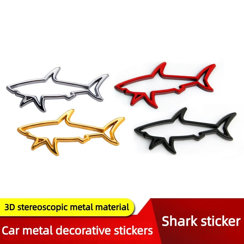 

3D stereoscopic metal car stickers, shark metal stickers, helmet decorative stickers, motorcycle modification metal stickers