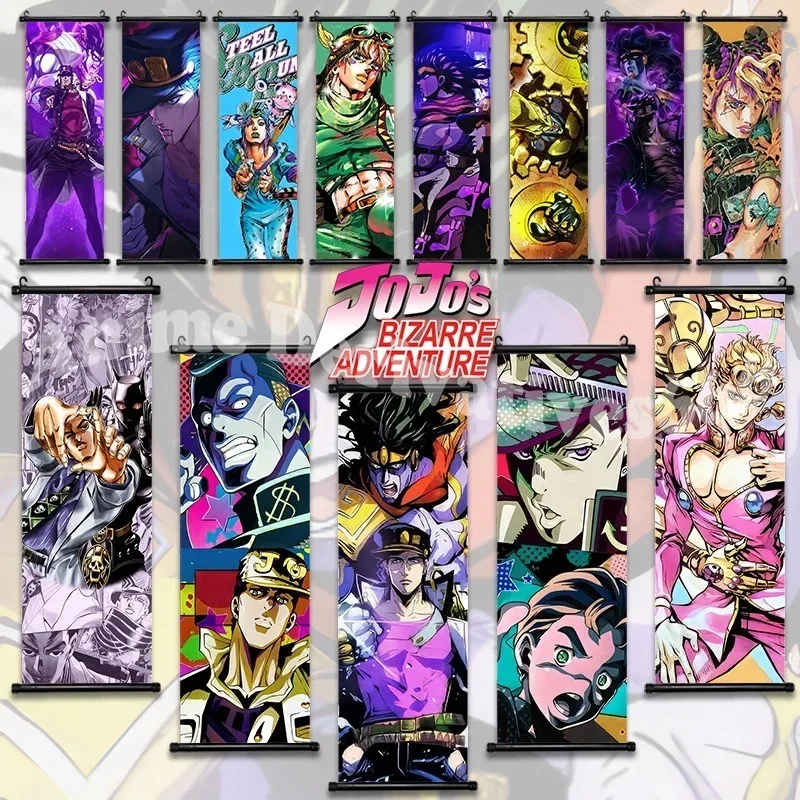 Anime JoJo Bizarre Adventure Retro WhitePaper Sticky Posters Wall Sticker DIY Living Room Bar Cafe Figures Game Wall Decoration