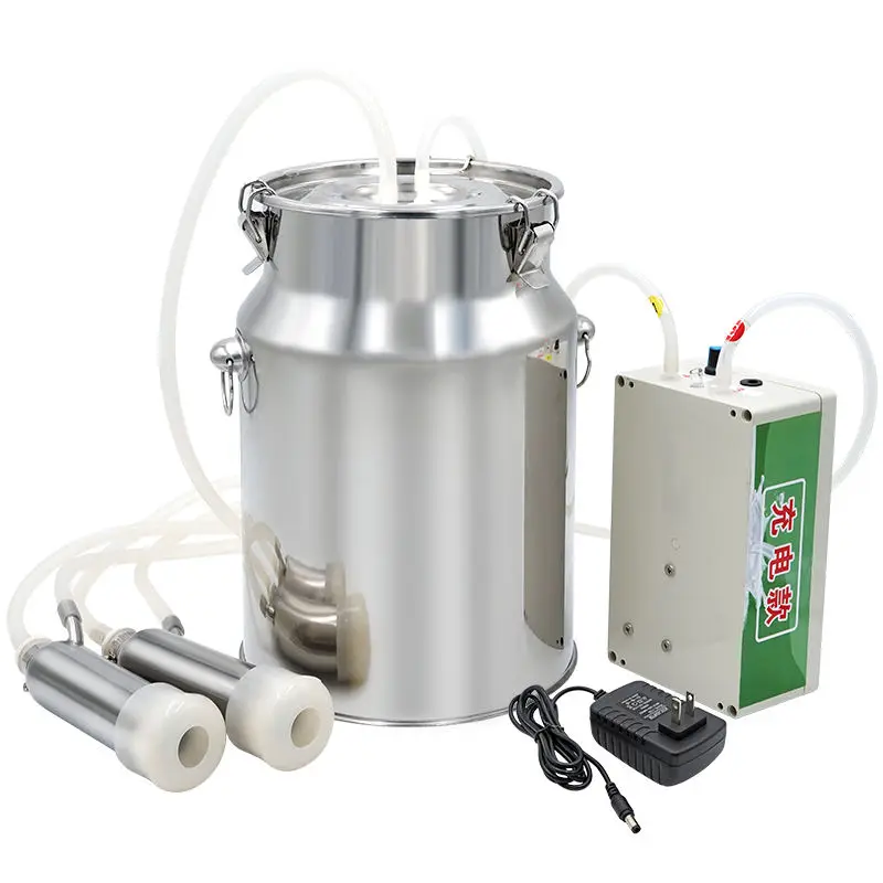 High Quality 10L Portable Pulsating Cow Milking Machine Battery Operated Rechargeable Single Cattle Adjustable Speed Motor Pump