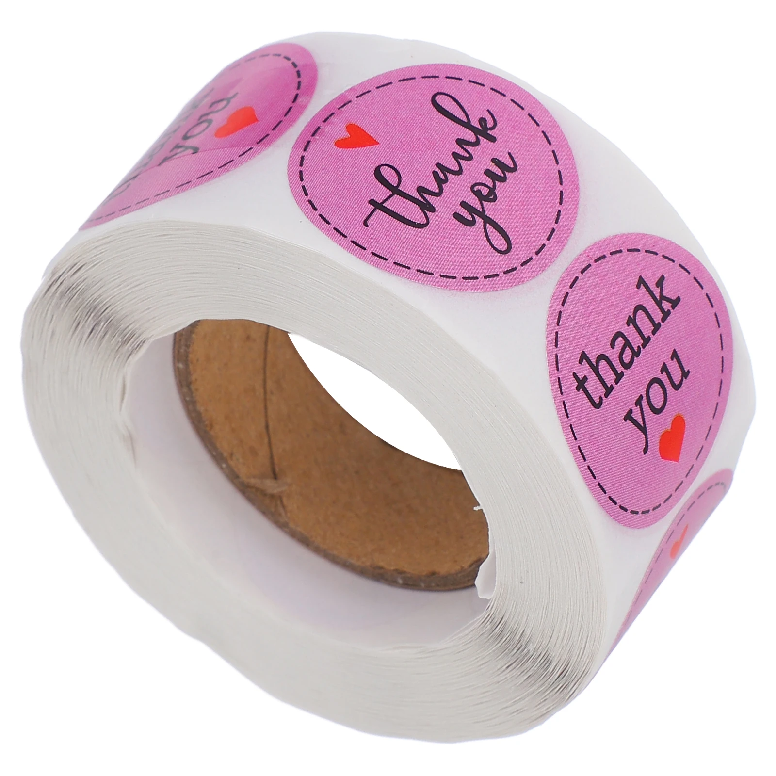 1pcs Thank You Roll Appreciation For Packaging Sealing Candy Box Bakery Wedding Invitations Business Labels Heart Design