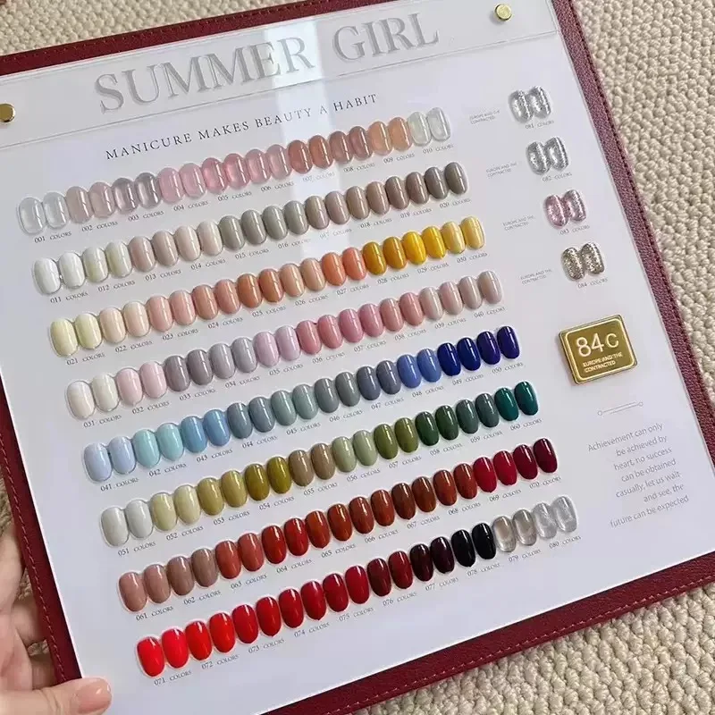 Sumer Girl 84-Color One-Stroke UV Gel Nail Art Kit Professional Use Non-Toxic LED Lamp Source Firm Lasting Nail Gel Polish Set