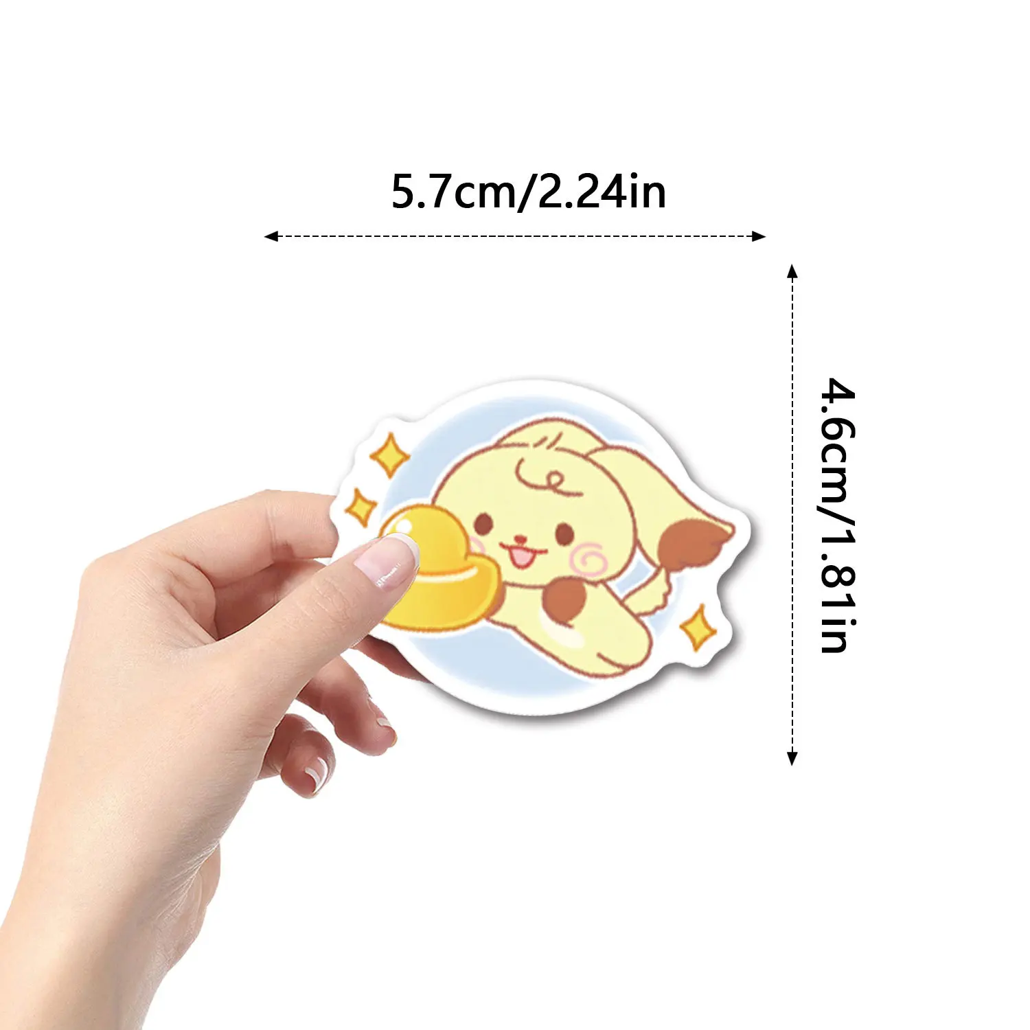 10/30/55PCS Kawaii Sanrio Pom Pom Purin Sticker Cartoon Cute Graffiti Decorative Skateboard Phone Case Waterproof Decal Kids Toy