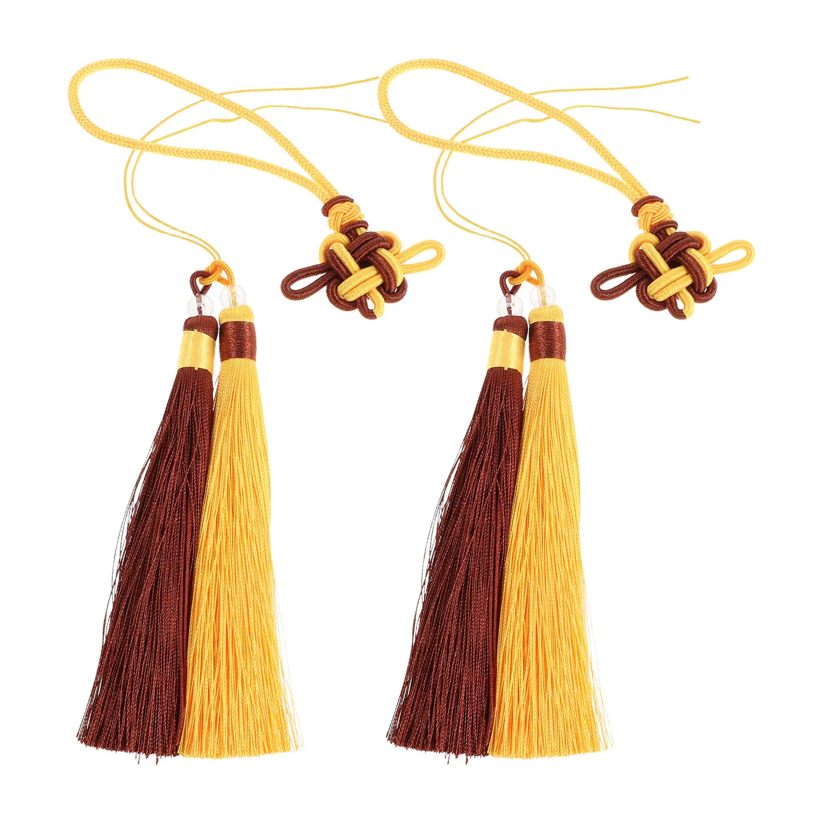 2pcs Kung Fu Sword Tassel for Martial Arts Training, Silk Earhook Ribbon Attachment for Tai Jian Wushu
