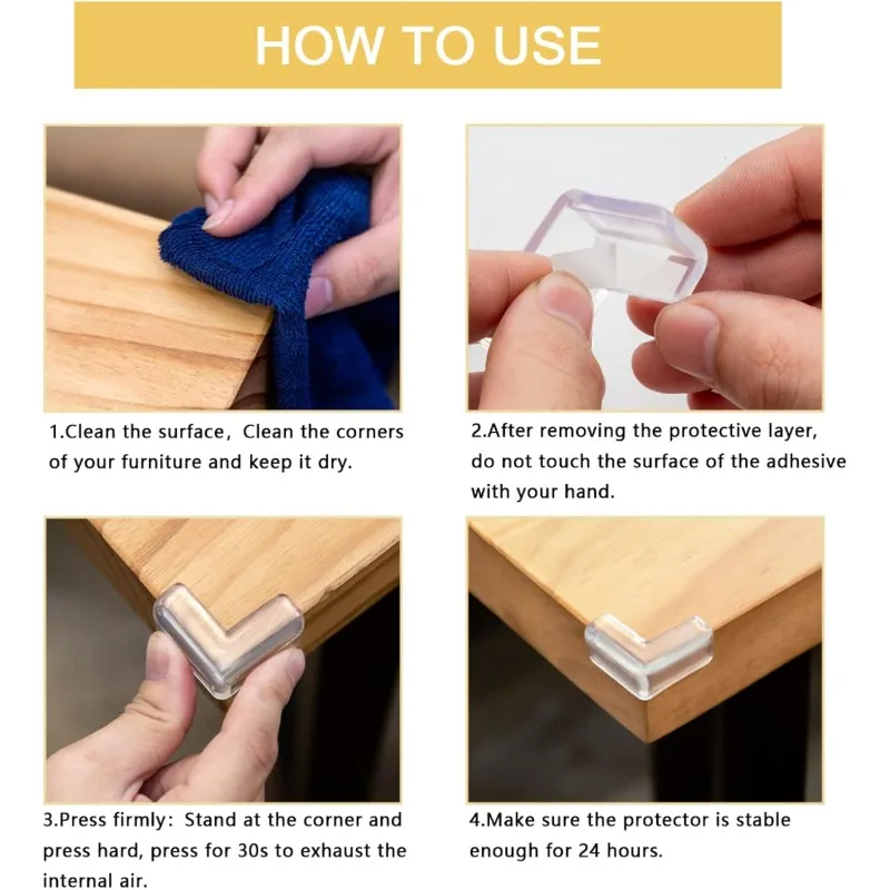 حار بيع. 8 عبوات من واقي الزوايا للطفل، واقي زوايا الأثاث الشفاف ومصدات أمان الحواف لحواف الطاولة والزوايا الحادة #2