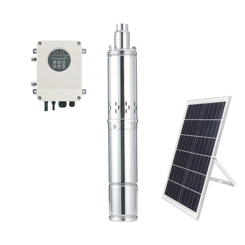 4 Inch 1HP Brushless AC DC Hybrid Solar Submersible Borehole Pump 135m for Agriculture