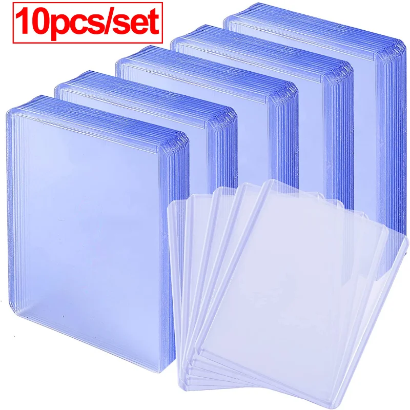 Fundas para cartas de Juego Estándar 35PT, Protector de tarjetas para béisbol, fútbol, deportes, ranura de PVC, 10 piezas