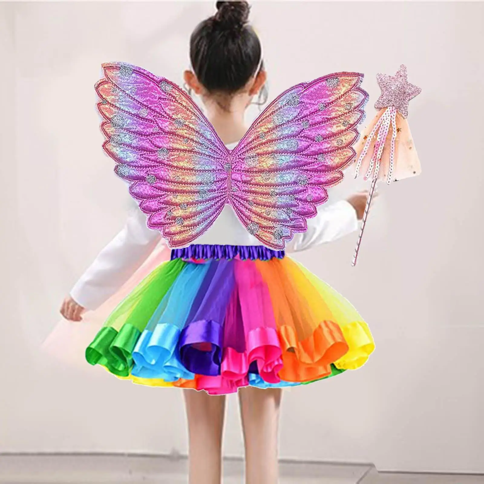 Fairy Princess Costume Set for Girls with Dress, Wing And for Children