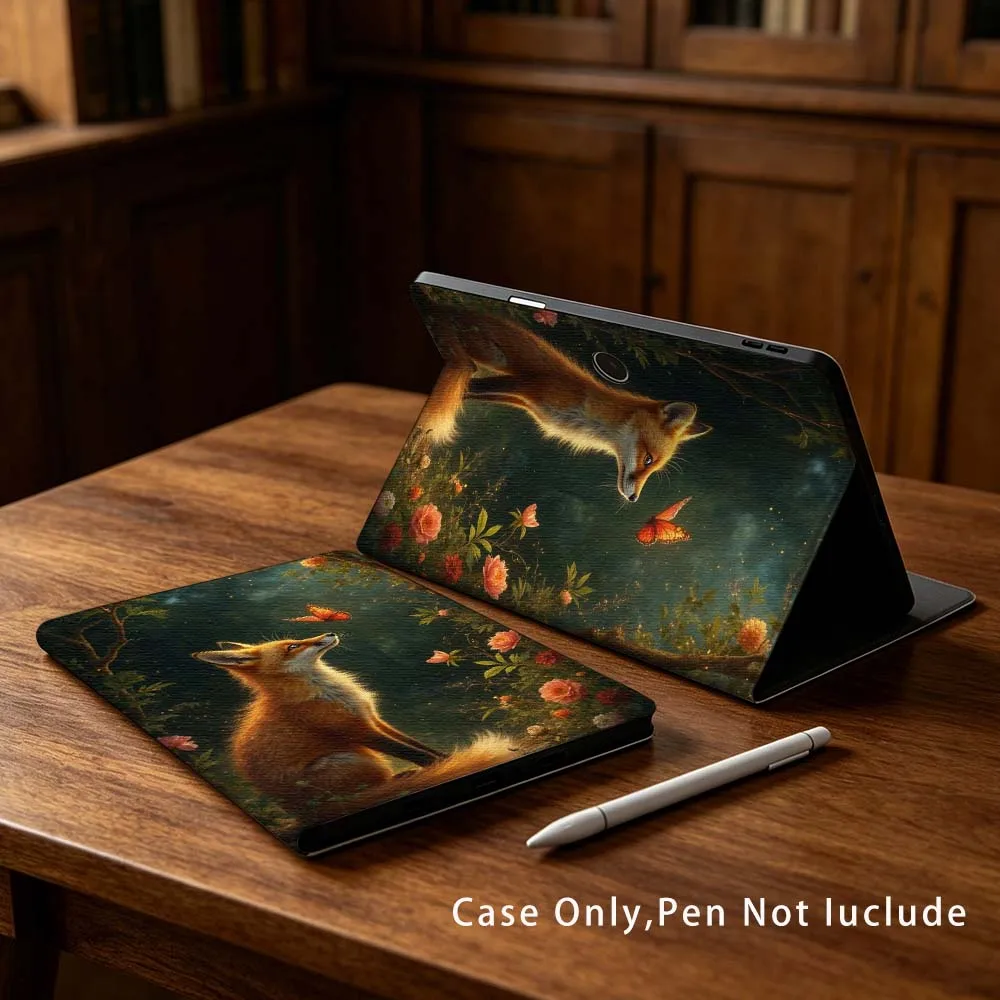 For OPPO VIVO IQOO OnePlus Realme Pad 3 Pro 13 12.1 11.4 11 inch Pen Tray Tablet Case Cute Fox Creative Pattern Soft