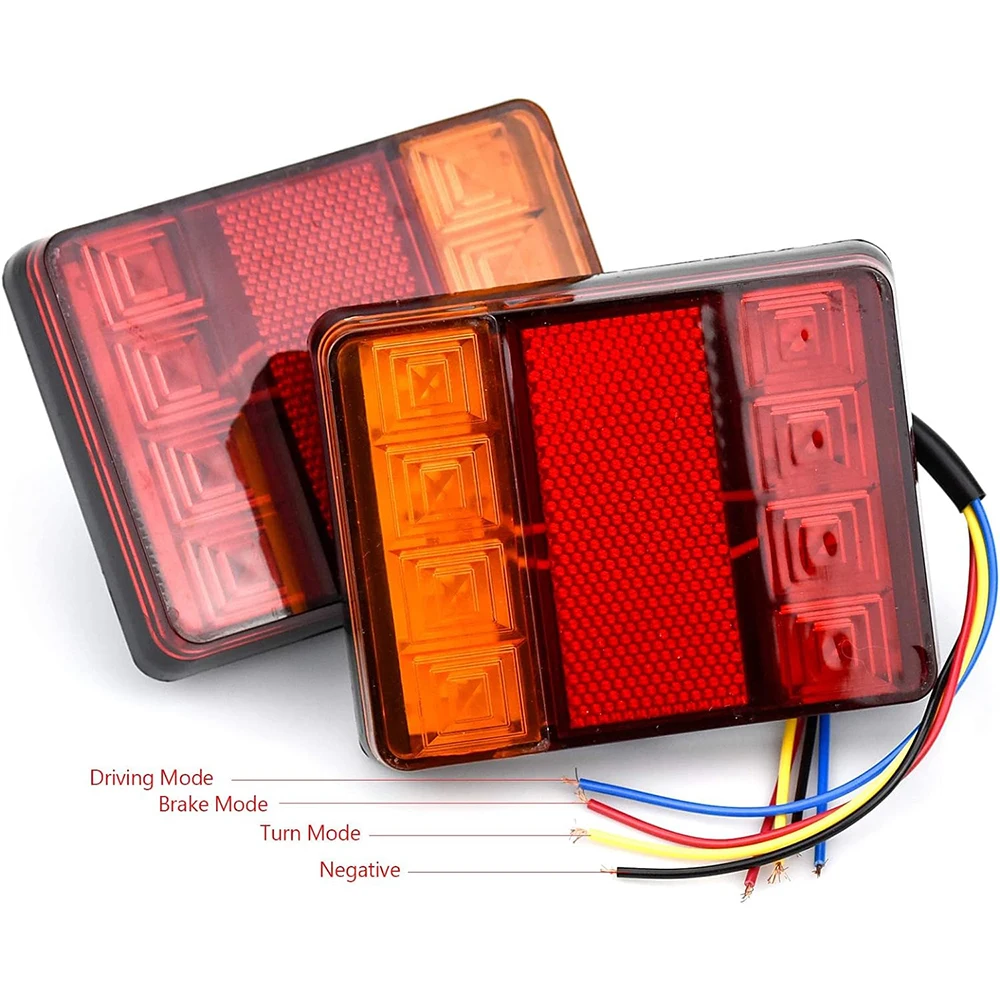 4Pcs 120×95×22mm Multi‑Function Rear Warning Tail Light FIT FOR 12V Truck Trailer UTE Camper Van Lamp