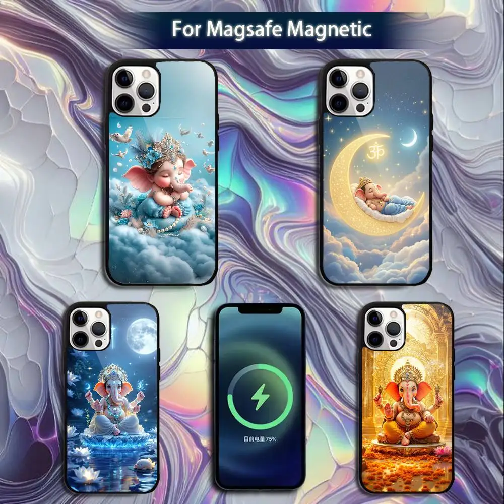 

Ganesh Elephant God Phone Case For iPhone 16e,16,15,14,13,12,11,Plus,Pro,Max,Mini Magsafe Magnetic Wireless Charging