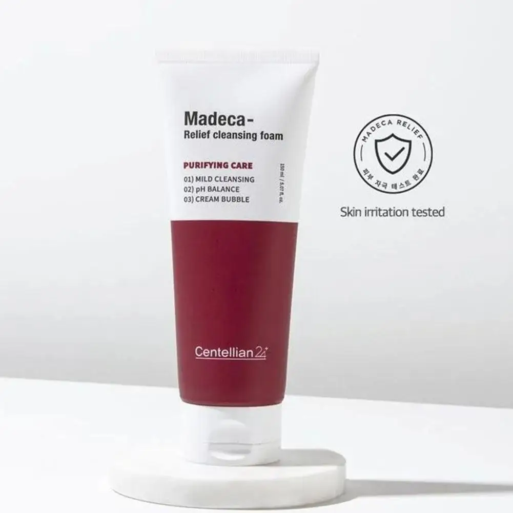Centella Asiatica Cleansing Foam TECA 100ppm pH Balanced Moisturizing Face Wash for Sensitive Dry Acne Prone Skin