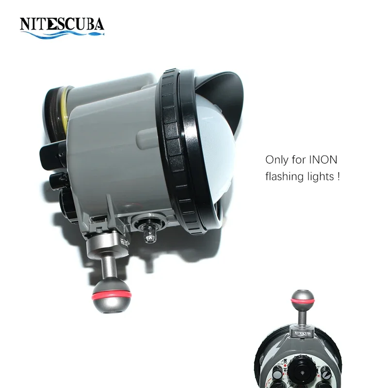 Nitescuba Diving Flashlight Adapter 1 Inch Ball Mount Adaptor For Inon Strobe Z330 D200 S2000 Underwater Photography Accessory