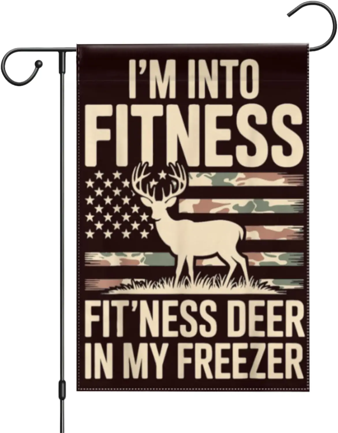 I'm Into Fitness Fit'ness Deer in My Freezer Hunting Lover Flag A Vibrant Addition to Your Yard, Garden, or Patio 48 LLX PPM