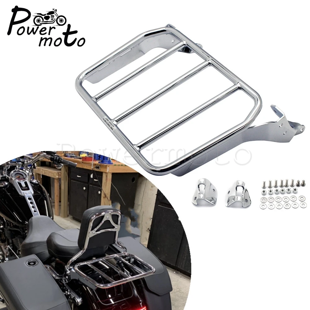 Chrome Rear Sissy Bar Rack Motorcycle Backrest Luggage Support Bracket For Harley Breakout FXBR FXBRS Fat Boy FLFB FLFBS 2018-20