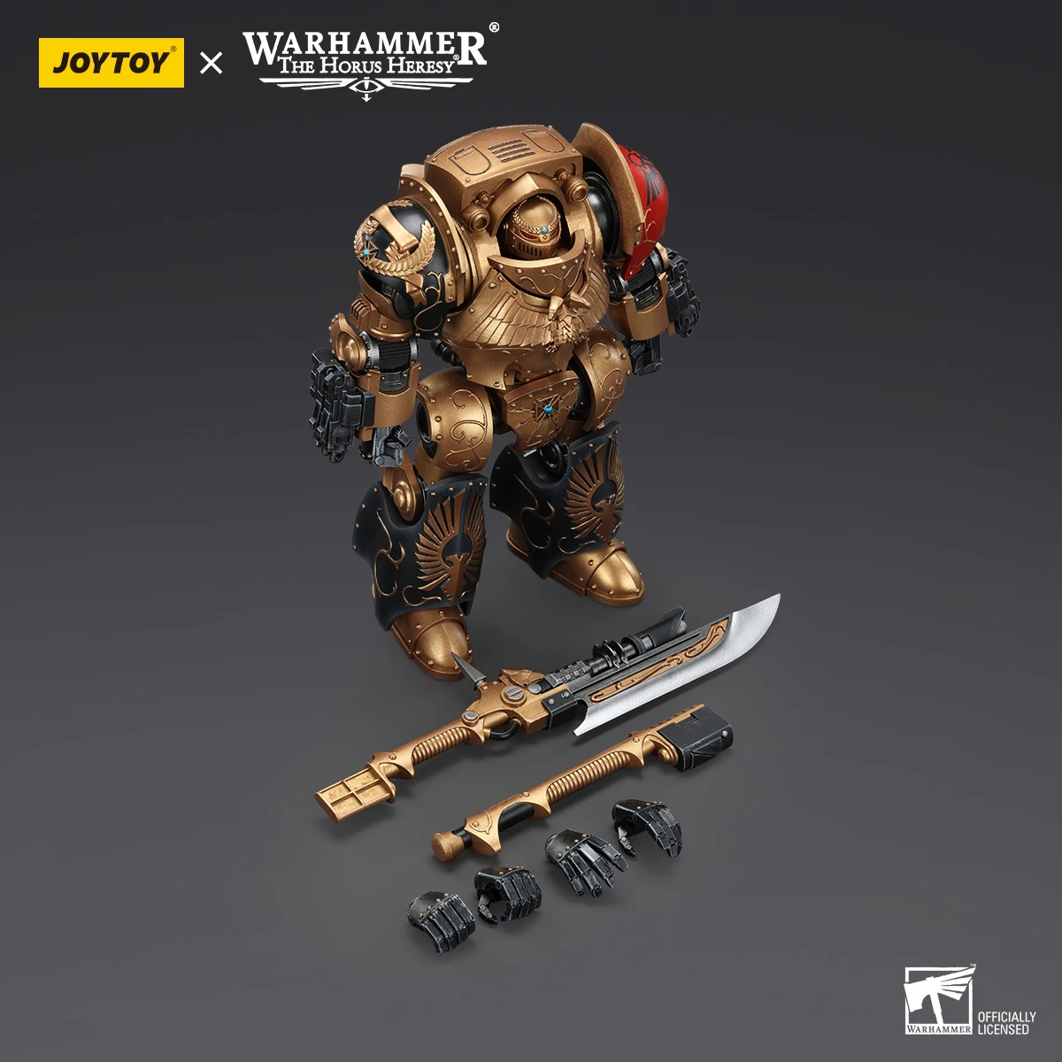 JOYTOY Warhammer The Horus Heresy figura de acción Legio Custodes Contemptor figura de Anime conjunta modelo móvil juguete coleccionable