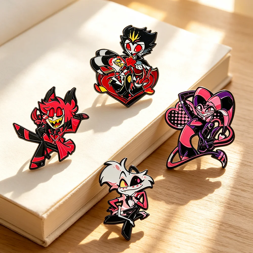 4pcs/Set Cartoon Enamel Pins Set Funny Lapel Brooches for Women Fashion Jewelry Backpack Clothing Accessory Gifts