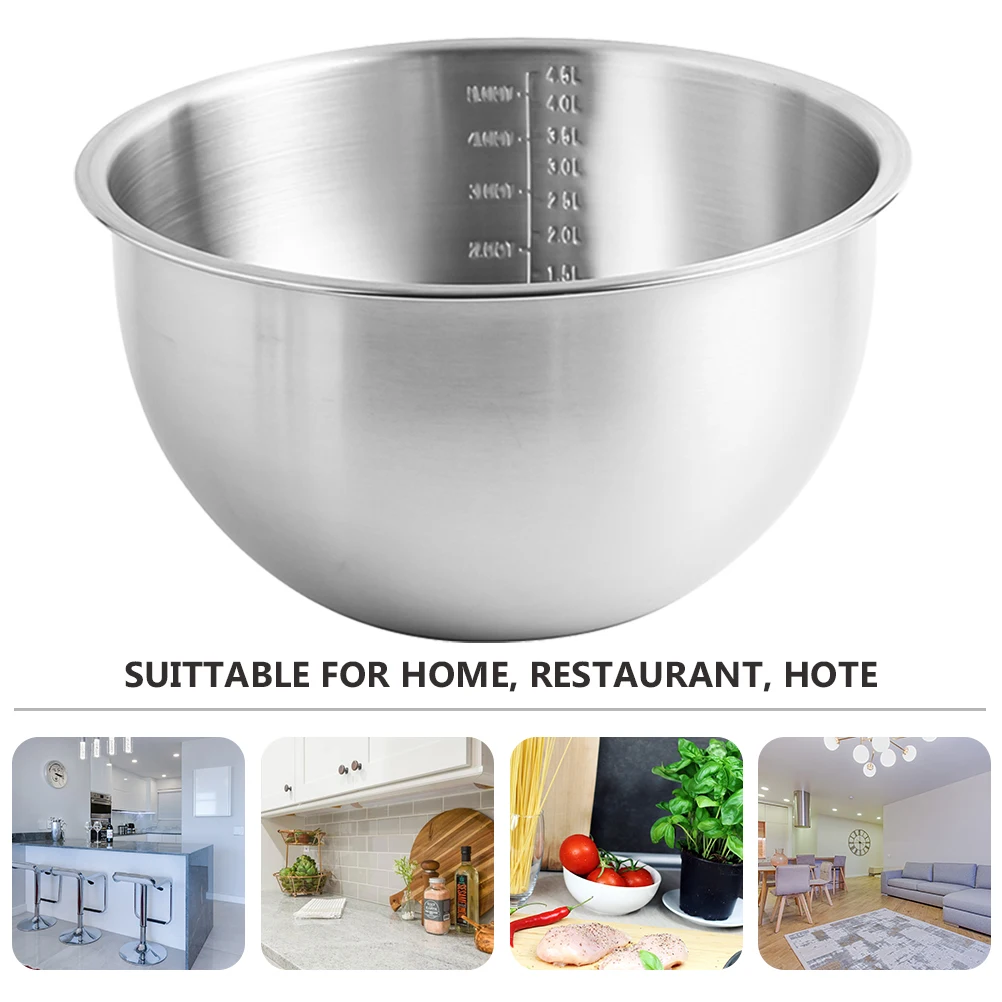 

Stainless Steel Cooking Basin Egg Bowl Pot for Kitchen Household Mixing Home Food Grade Deep Thick Safe Use Premium Material